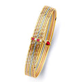 14K 3C 7Days Solid Bangle w/CZ - 8