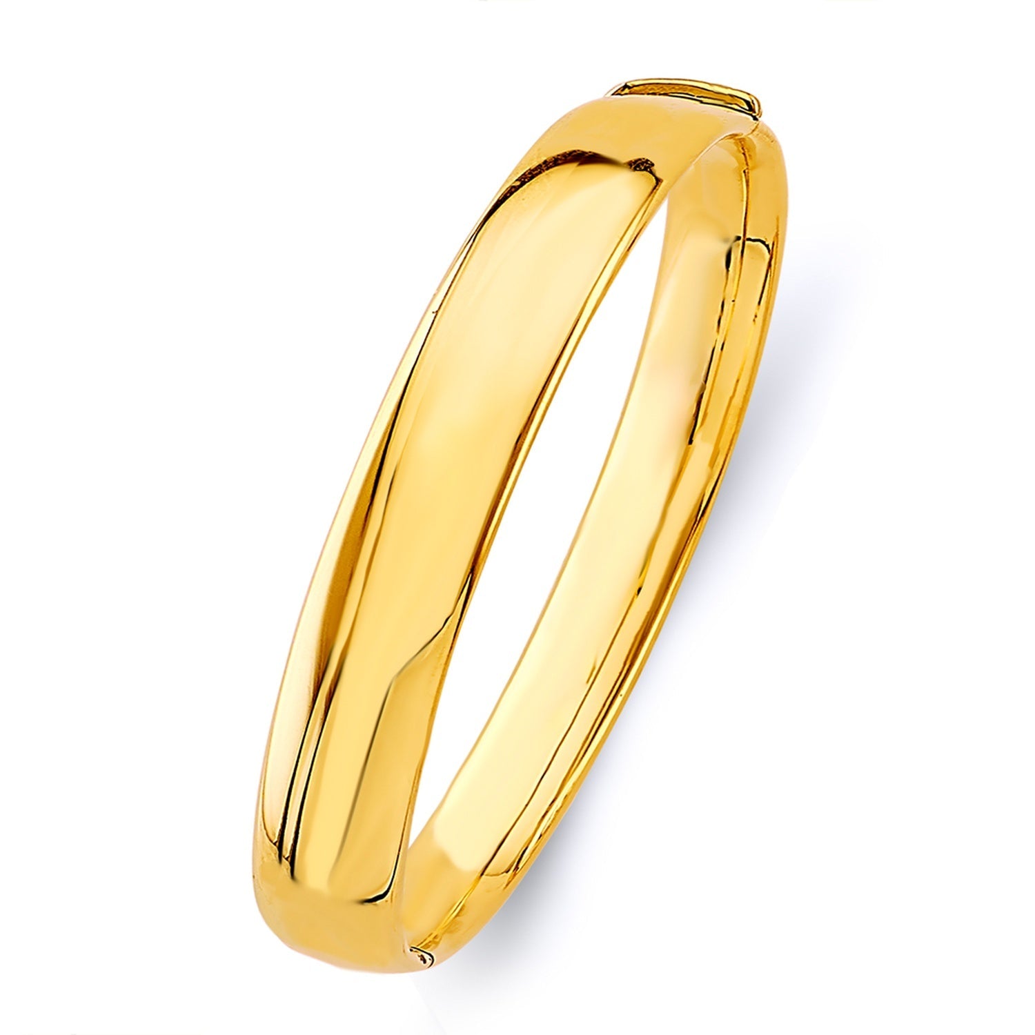 14KY 10mm Plain Hollow Oval Bangle - 8