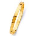 14KY 6mm SQ Plain Hol Oval Bangle - 8