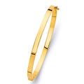 14KY 4mm SQ Plain Hol Oval Bangle - 8