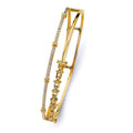 14KY 2 Lines Oval Bangle w/CZ