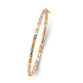 14K 3C Hollow Bamboo Oval Bangle