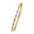 14KY Evil Eye Oval Bangle