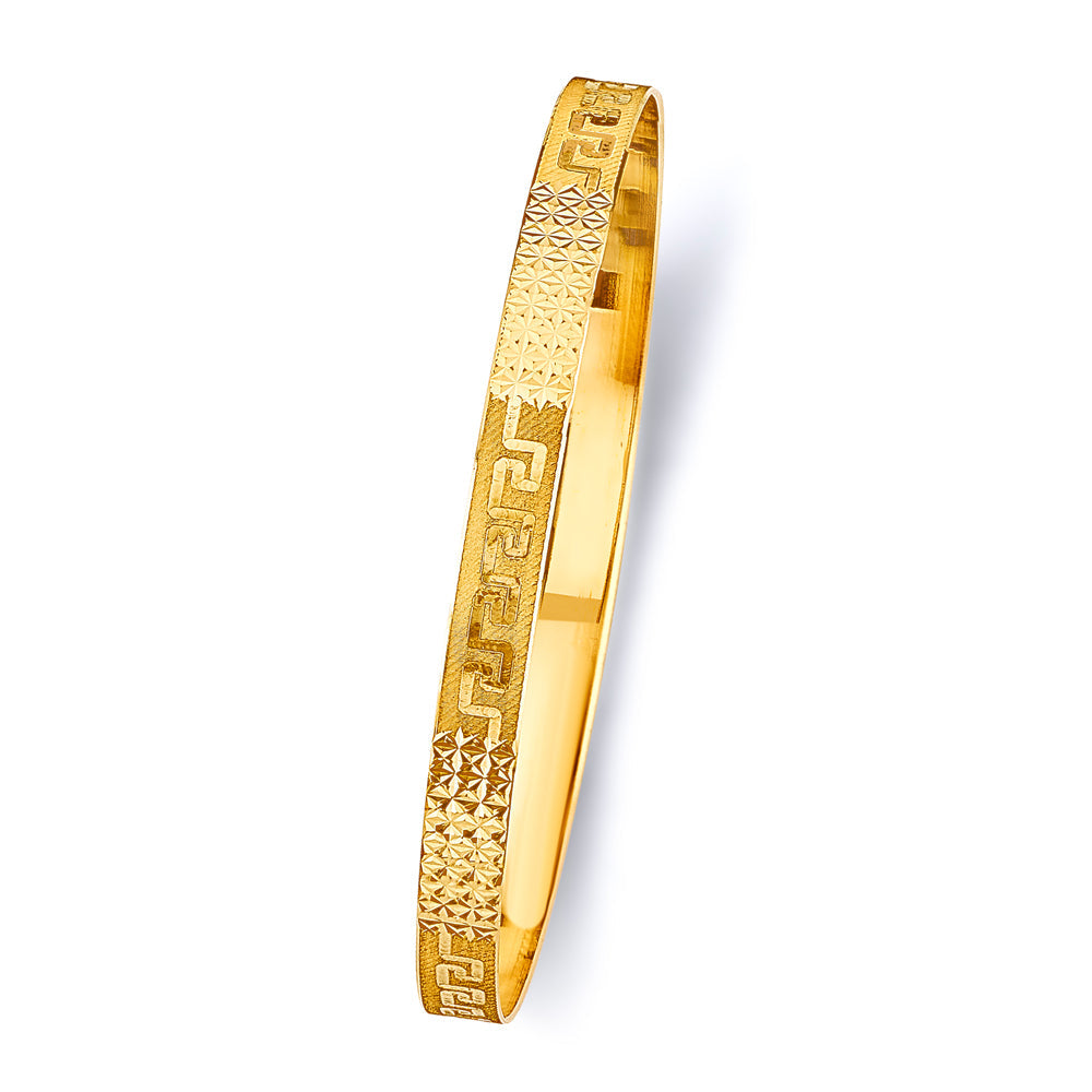 14KY 6mm Solid Bangle - 7