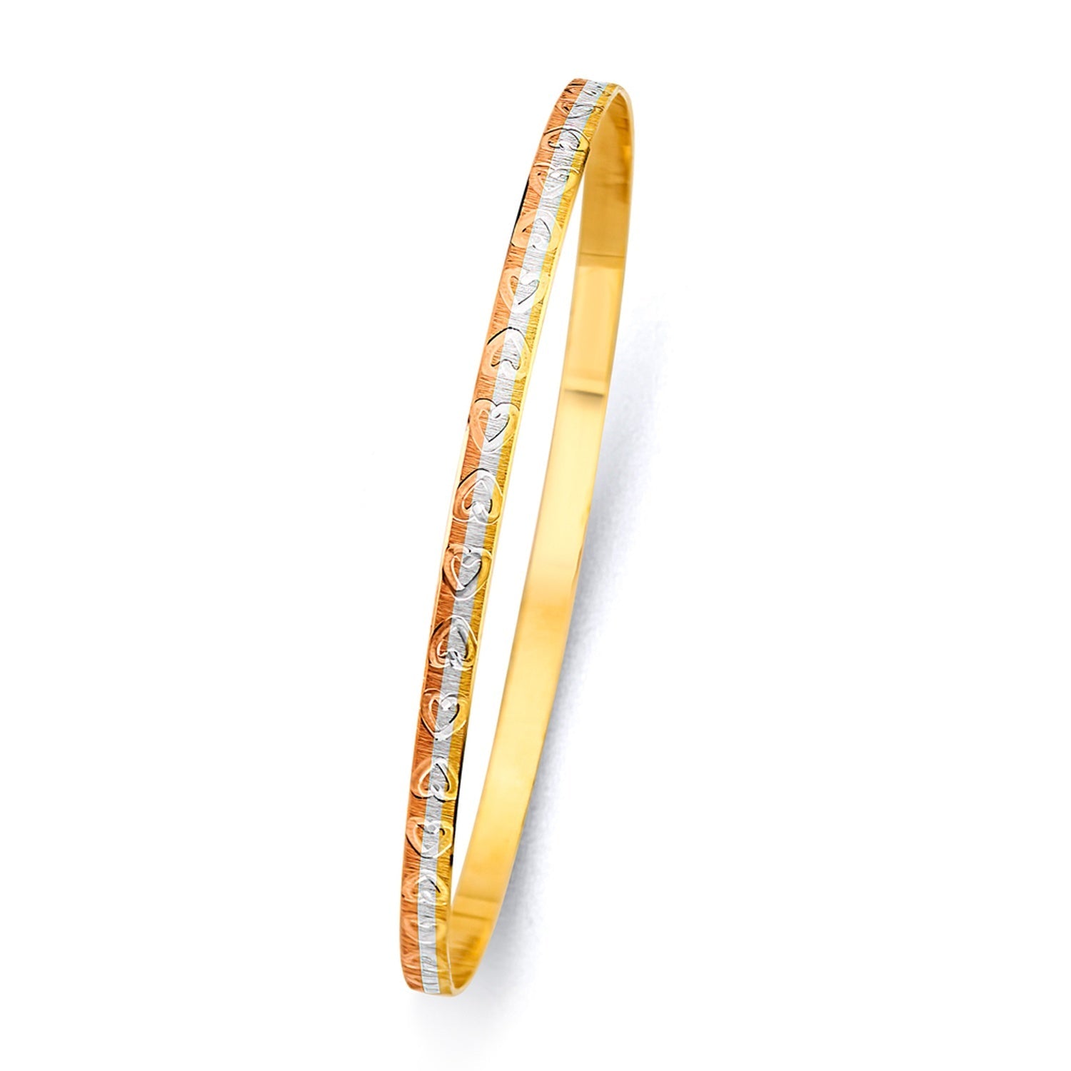 14K 3C 3.5mm Solid Bangle - 8