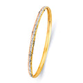 14K 3C 3.7mm Conc Half Dome Solid Bangle - 8