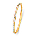 14K 3C 3.7mm Conc Half Dome Solid Bangle - 8