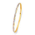 14K 3C 3.0mm Conc Half Dome Solid Bangle - 8