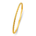 14KY 3mm Conc Half Dome Solid Bangle - 8