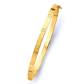 14KY 4mm SQ Hol Oval Bangle w/Screw - 8