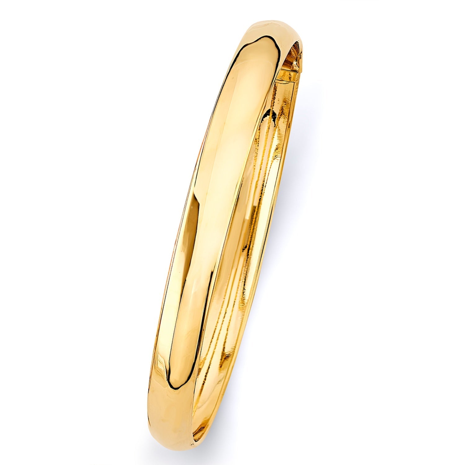 14KY 8mm Plain Flexible Bangle - 8