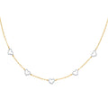 14K 2T OVAL LINK LIGHT NECK W/HEART