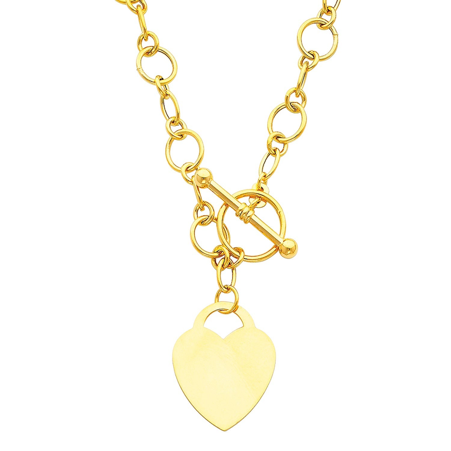 14KY LIT HOLLOW NECK W/HRT PENDANT
