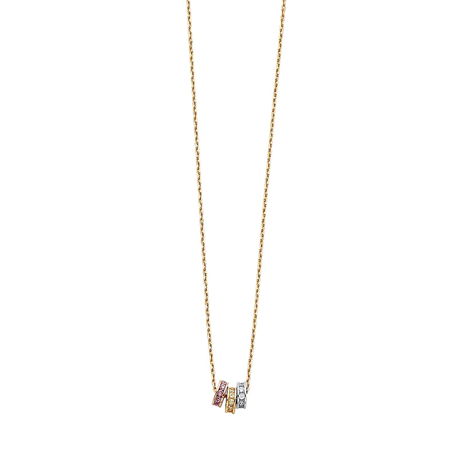 14K 3C LIGHT HANGING NECKLACE (NK72)
