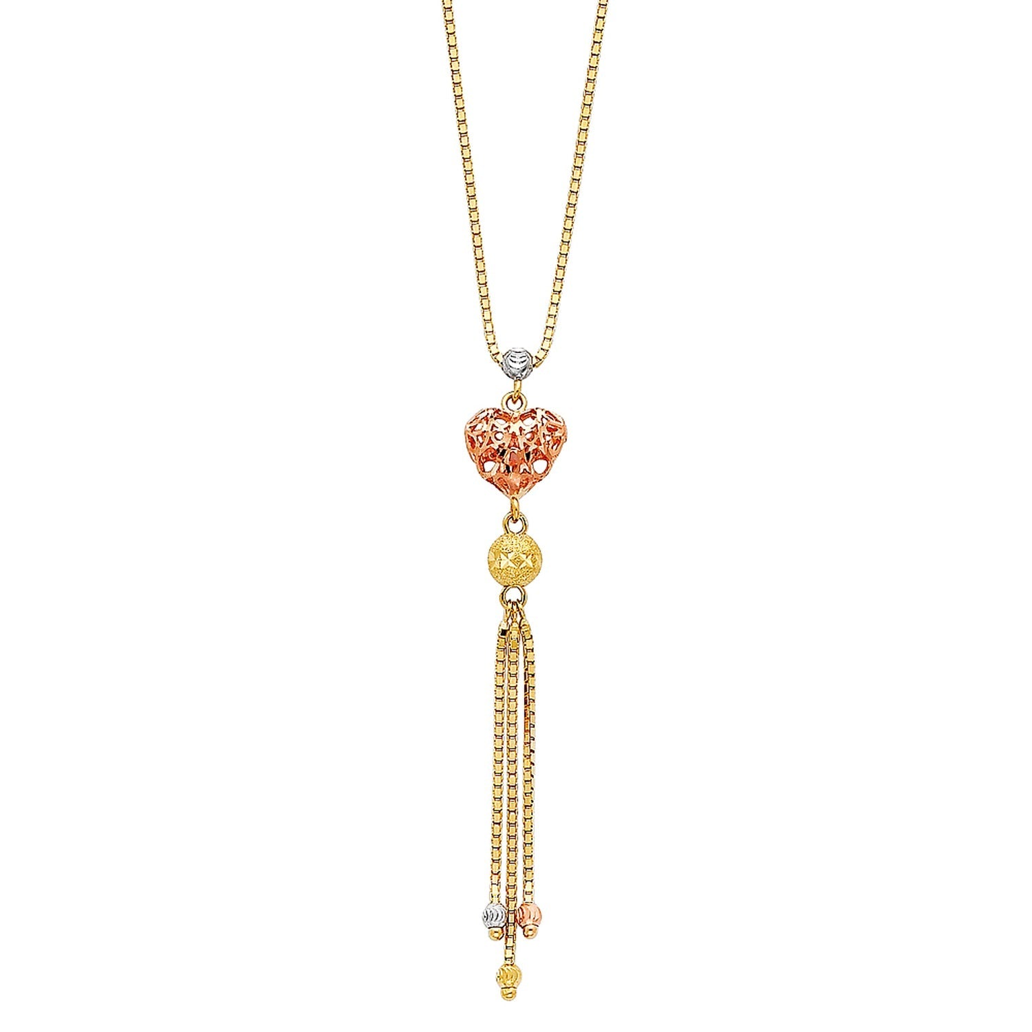 14K 3C LIGHT HANGING NECKLACE (NK76)