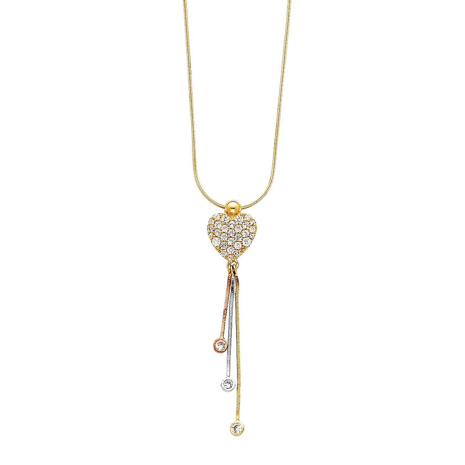 14K 3C LIGHT HANGING NECKLACE (NK77)