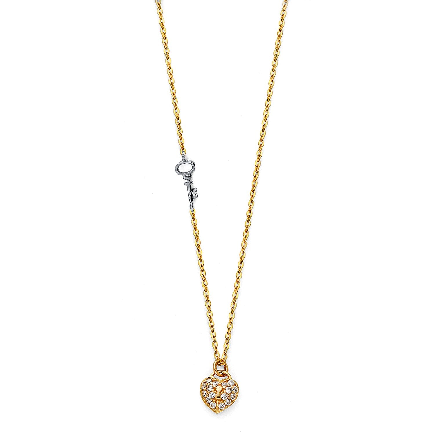 14K 2T HEART NECKLACE (NK116)