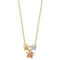 14K 3C STAR CZ NECKLACE