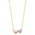 14K 3C TWO HEART CZ NECKLACE