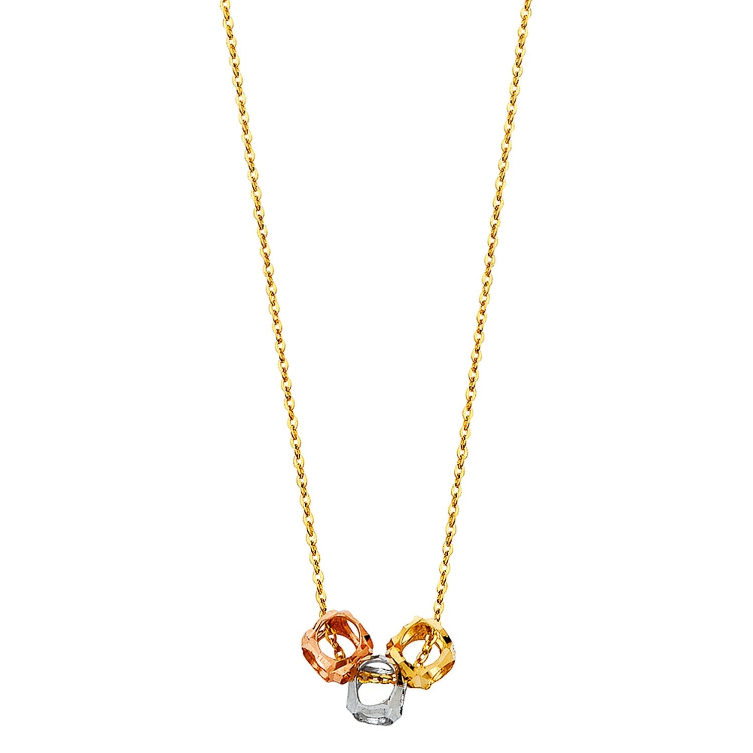 14K 3C PERFORATED BALL NECK
