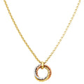 14K 3C ROUND HANGING NECKLACE