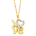 14K 2T LOVE NECKLACE