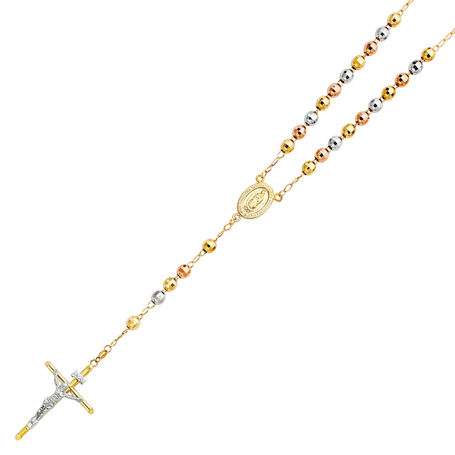 14K 3C 6MM DISCO BALL ROSA-NECK 26