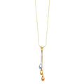 14K 3C TEAR DROP BALLS NECKLACE