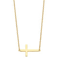 14KY SIDE WAY CROSS NECKLACE