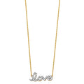 14K 2T CZ LOVE SIGN NECKLACE