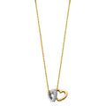 14K 2T CZ Togther Heart Neckla