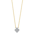 14K 2T CZ CLOVE NECKLACE