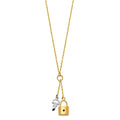 14K 2T KEY + LOCK NECKLACE