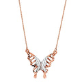 14K 2T PINK BUTTER FLY NECKLACE