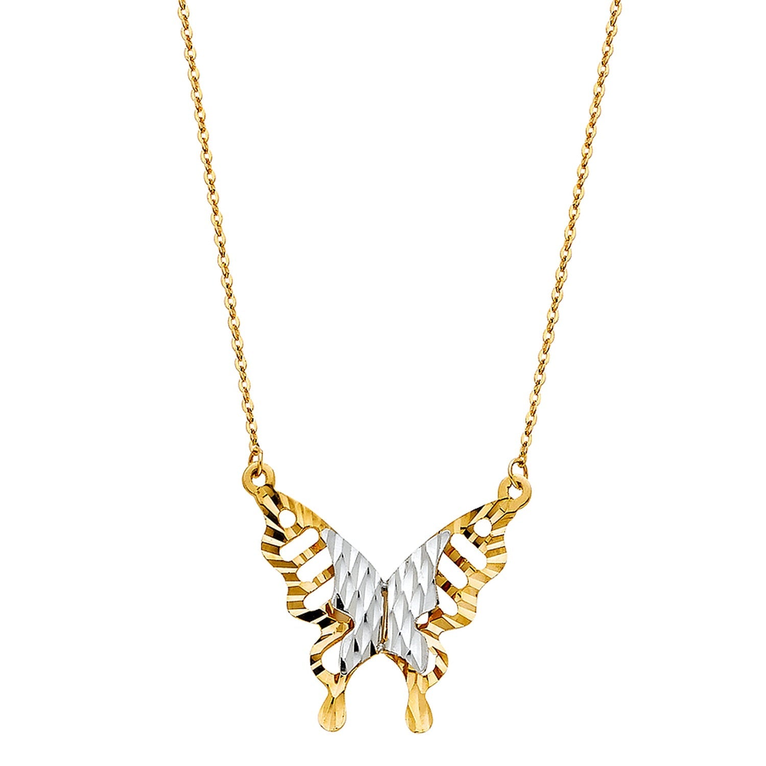 14K 2T BUTTER FLY NECKLACE