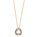 14K 3C CZ 3 RINGS NECKLACE