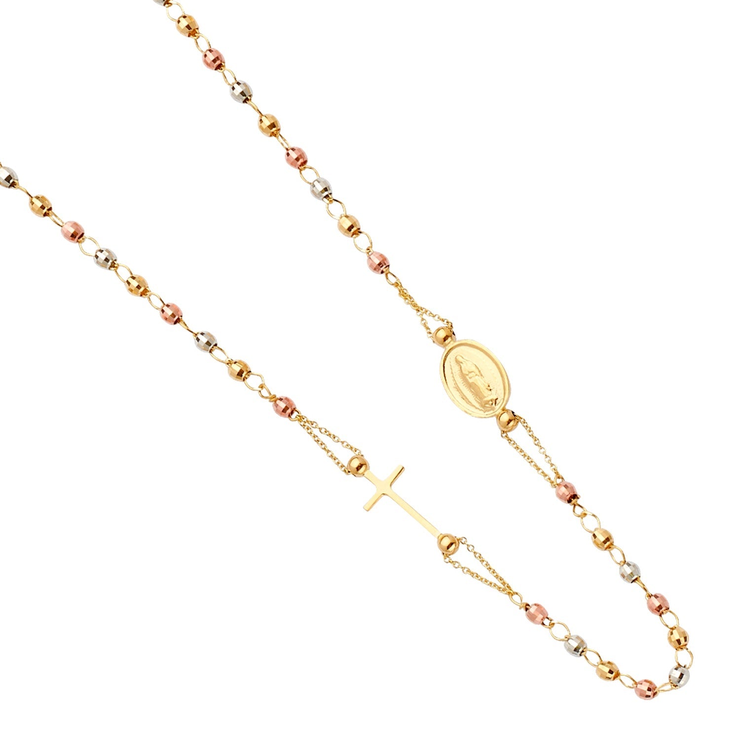 14K 3C GUADALUPE FASHION ROSARIO NECK