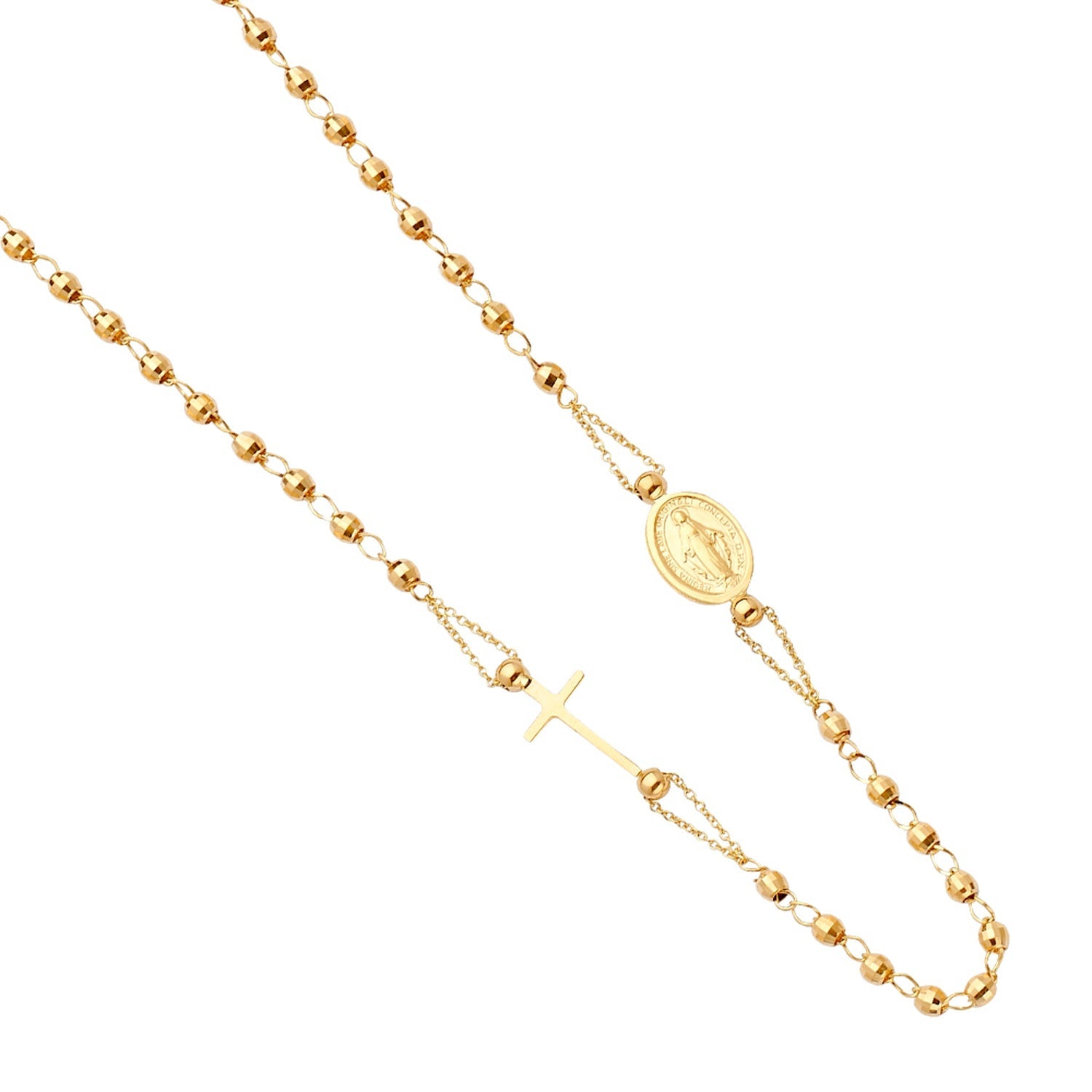14KY VIRGIN MARY FASHION ROSARIO NECK