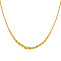 14KY Gradated Hollow Rope Chain Necklace