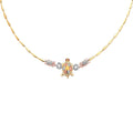 14K 3Color CZ Turtle Necklace
