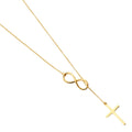 14KY Cross + Infinity Light Neckalce