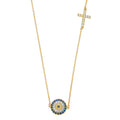 14KY Evil Eye Light Chain Necklace