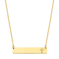 14K ID w/Cross Chain Necklace