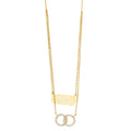 14KY 2Lines Chain Necklace w/CZ Eternity