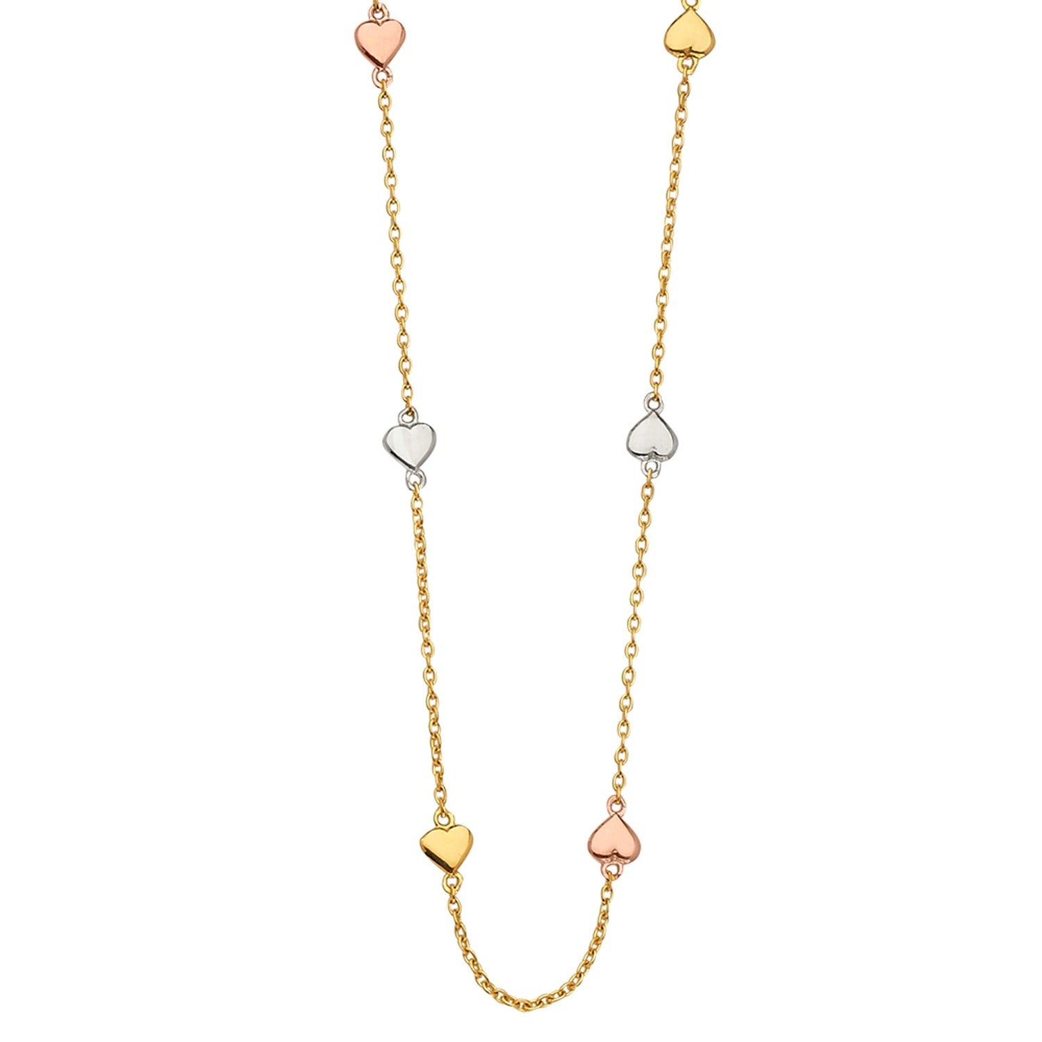 14K 3C Light Chain Necklace with Heart