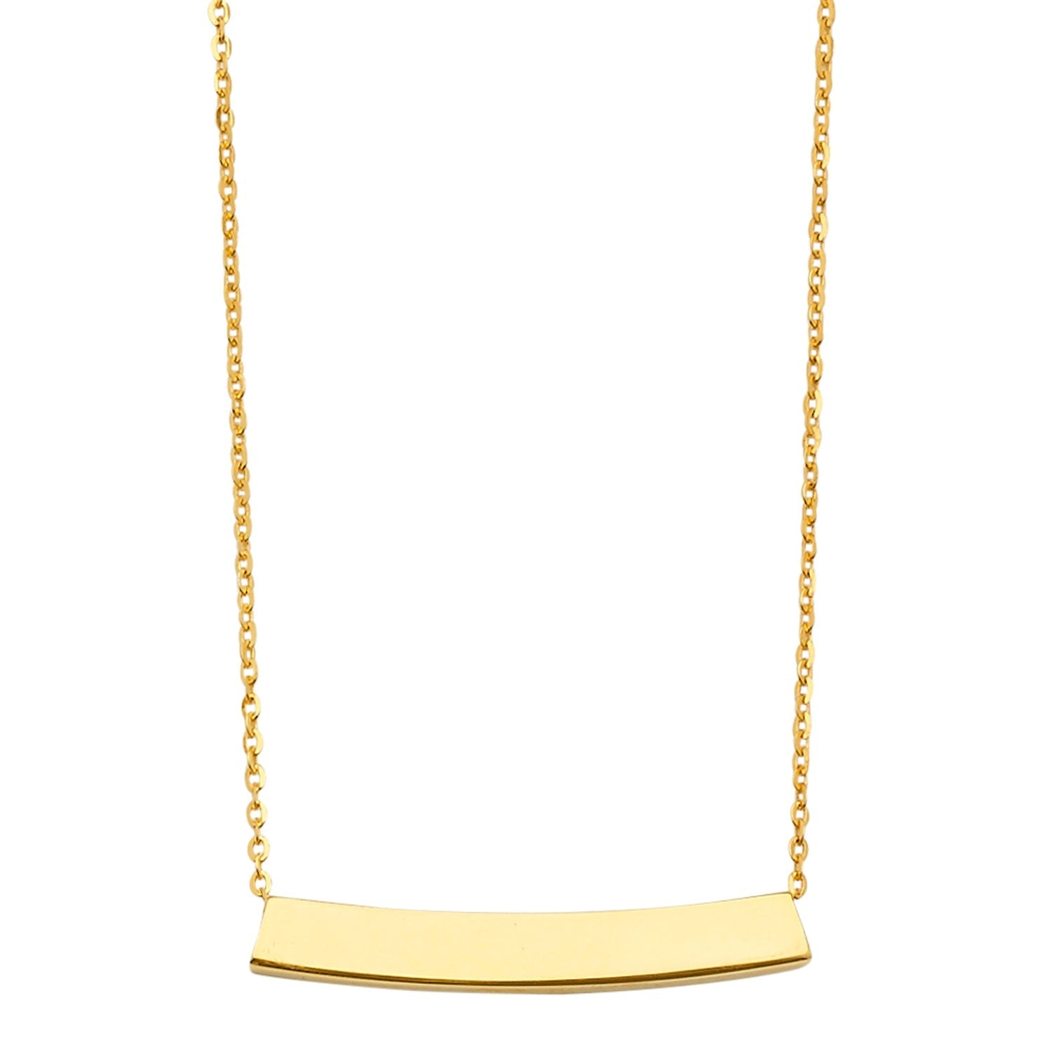 14KY Moving ID Bar Light Chain Necklace