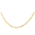 14KY 4.0mm Hollow Paperclip Necklace 18