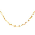 14KY 5.5mm Hollow Paperclip Necklace 18