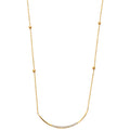 14KY CZ U-Bar Light Chain Neck w/Ball 17 + 1