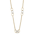14K 2T Triple Together Oval Necklace
